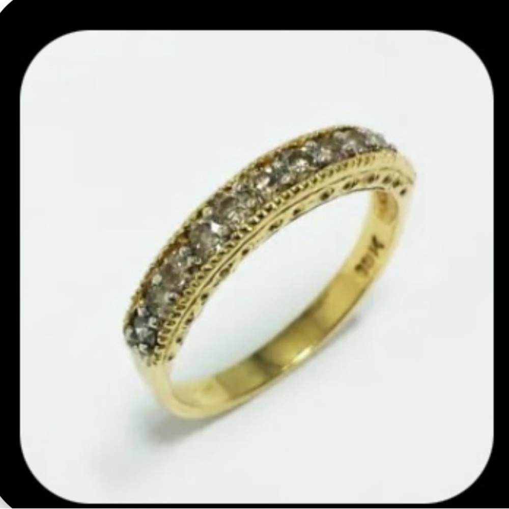 Champagne diamond ring 10K gold 0.25 Ct size 7